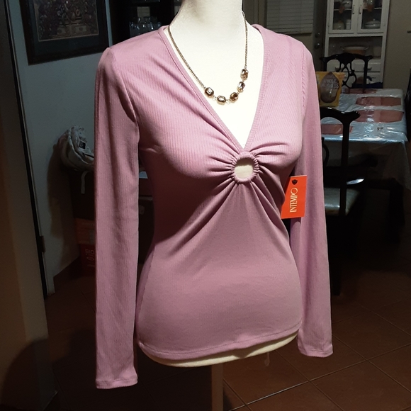 INTEMPO Purple Blouse Spandex - Picture 2 of 6
